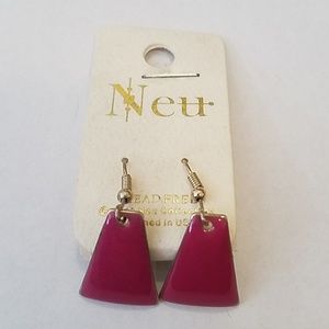 Hot pink dangle earrings